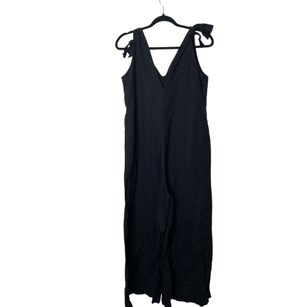Vitamin A Marina EcoLinen Black Jumpsuit CoverUp Medium - Picture 7 of 13